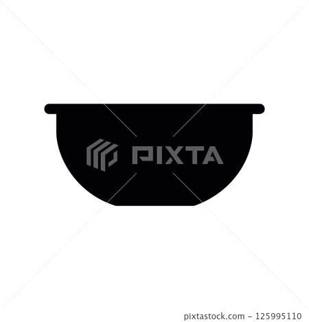 Minimalist Outline Graphic of an Empty Serving Bowl 125995110