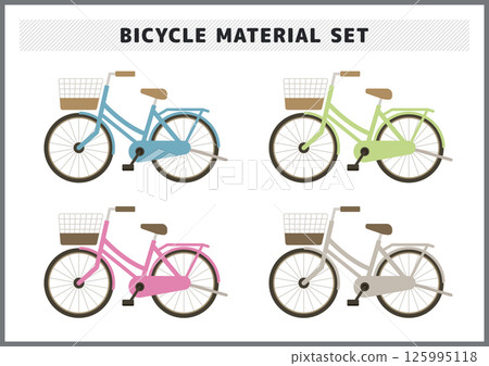 簡約時尚的自行車插畫素材集 125995118