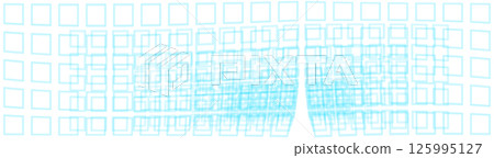 A refreshing design image of a blue veil beginning to open, with a veil-like geometric pattern of square grids diffusing A refreshing design image of a blue veil beginning to open, with a veil-like geometric pattern of square grids diffusing 125995127