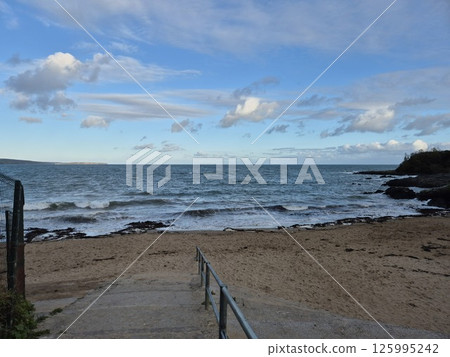 Coastal Beach Landscape with Azure Sky and Horizon Coastal Beach Landscape with Azure Sky and Horizon 125995242