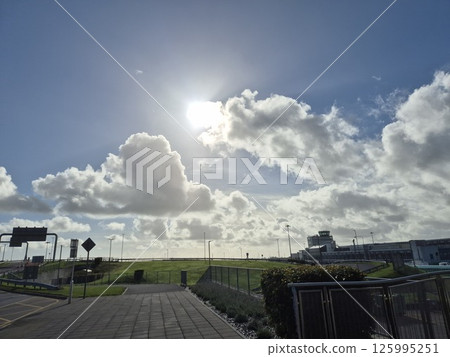 Cumulus Clouds in a Natural Landscape at Horizon Cumulus Clouds in a Natural Landscape at Horizon 125995251