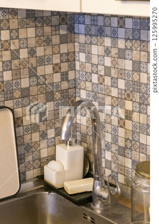 Close up shot of the kitchen sink 125995270