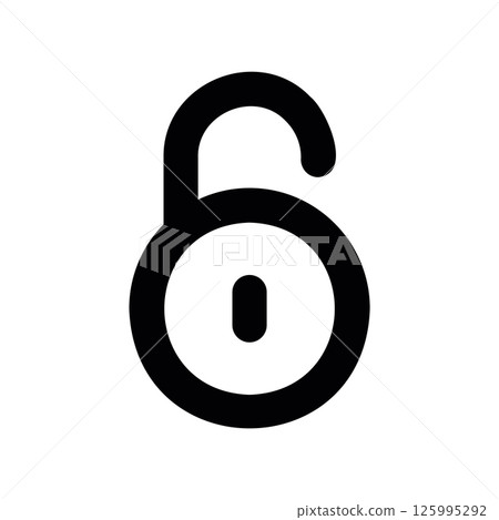 Simple Outline Vector Icon of an Open Padlock Indicating Unsecured Status Simple Outline Vector Icon of an Open Padlock Indicating Unsecured Status 125995292
