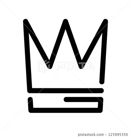 Simple Line Art Icon Depicting a Royal Crown 125995350