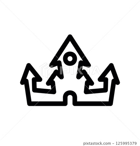 Spooky haunted castle building outline graphic Spooky haunted castle building outline graphic 125995379
