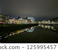 Urban Lake Reflection at Midnight 125995457