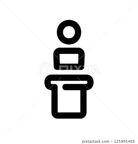 Figure Standing at Lectern Icon Representing Public Speaking Session Figure Standing at Lectern Icon Representing Public Speaking Session 125995488