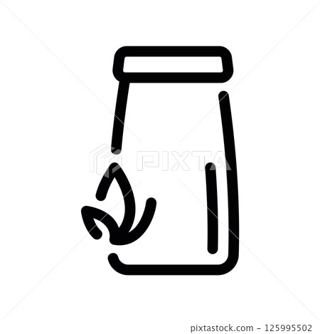 Stylized Flame Icon Encased within a Circular Outline Shape Symbol 125995502