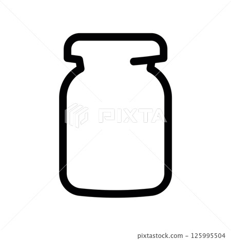 Glass Jar Outline Icon with Wide Mouth Opening for Storage Purposes 125995504