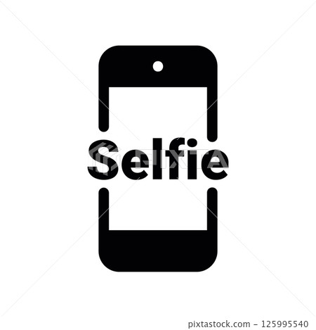 Smartphone Screen Showing Selfie Mode Indicated by Text and Frame 125995540