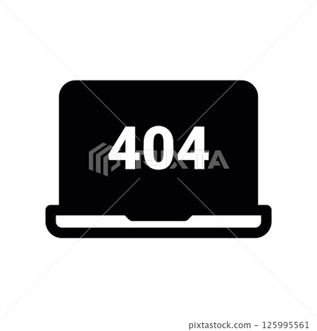 Laptop Computer Screen Displaying a Standard 404 Error Message Icon Laptop Computer Screen Displaying a Standard 404 Error Message Icon 125995561