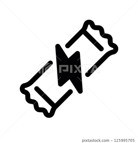 Icon of an Energy Bar Wrapper Containing a Lightning Bolt Graphic 125995705