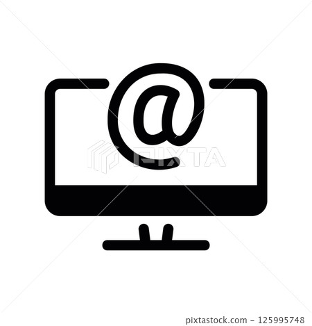 Email Symbol Displayed on Desktop Computer Monitor Screen Email Symbol Displayed on Desktop Computer Monitor Screen 125995748