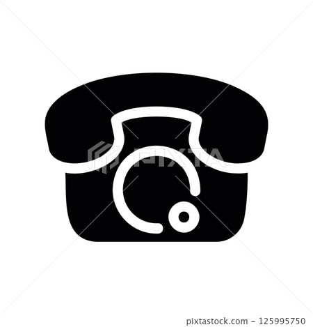 Vintage Rotary Dial Telephone Icon for Classic Communication 125995750