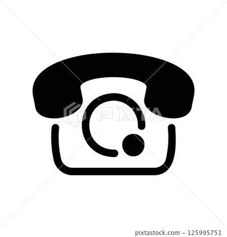 Phone Receiver Glyph Symbolizing Connection or Communication Phone Receiver Glyph Symbolizing Connection or Communication 125995751