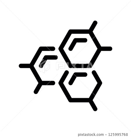 Outline Icon Representing a Complex Chemical Molecule Structure Formula 125995768