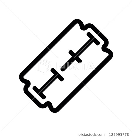 Simple Line Icon of a Double Edged Razor Blade for Shaving Isolated Graphic 125995778