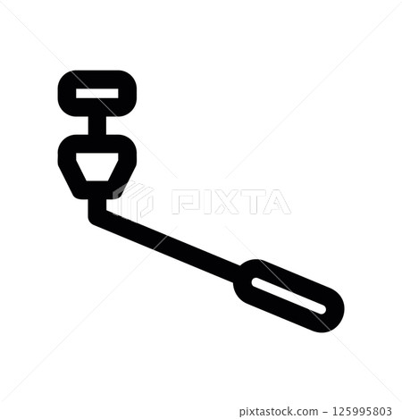 Outline icon of a selfie stick with adjustable phone clamp visible design 125995803