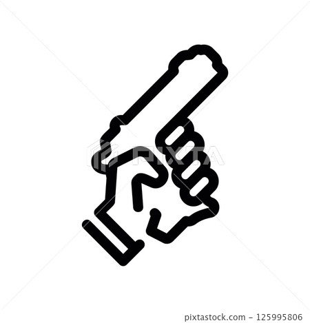 Simple Vector Graphic of Hand with Signal Pistol for Race Start Design 125995806