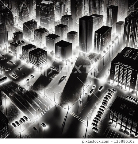 單色 黑白 夜景 125996102