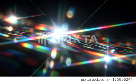 A fantastic background of rainbow light and lens flare. Abstract texture with sparkling prism-like light. 125996244