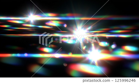 A fantastic background with rainbow light and lens flare. Abstract texture with prism-like glow. 125996246