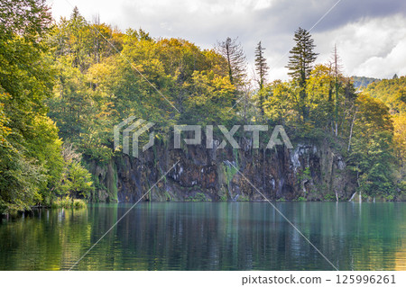Waterfall in Plitvice National Park, Croatia 125996261