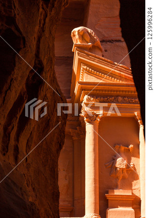 Al Khazneh Nabataean temple in Petra, Jordan 125996284