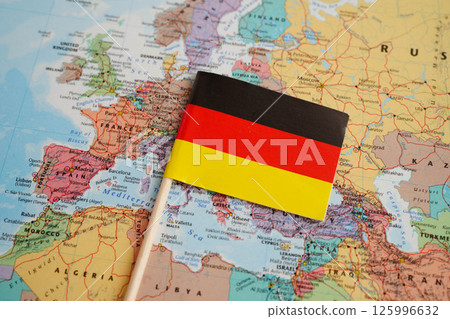 Bangkok, Thailand December 10, 2023 Germany map in world map paper. Bangkok, Thailand December 10, 2023 Germany map in world map paper. 125996632