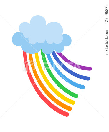 Colorful rainbow appearing from a cloud, representing hope, joy, and new beginnings, perfect for children s illustrations, weather forecasts, or any project that needs a touch of magic 125996873