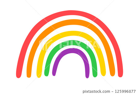 Vibrant rainbow arching across the sky showcases a spectrum of colors, symbolizing hope, dreams, and inclusivity while creating a cheerful and uplifting atmosphere Vibrant rainbow arching across the sky showcases a spectrum of colors, symbolizing hope, dreams, and inclusivity while creating a cheerful and uplifting atmosphere 125996877