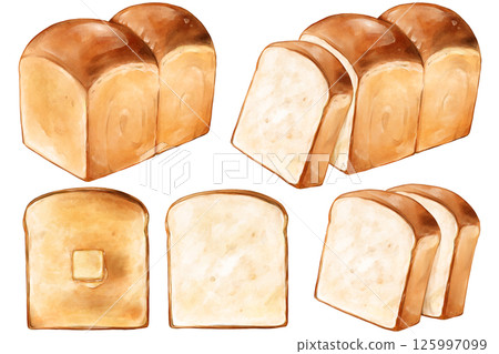 麵包的集合插圖 125997099