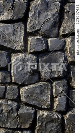Dark Stone Wall Texture: A Rough and Rugged Background Dark Stone Wall Texture: A Rough and Rugged Background 125997481