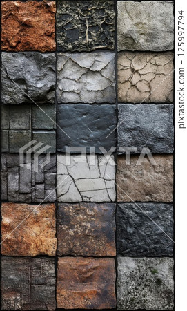 Stone Textures: A Diverse Collection of 18 High-Resolution Textures for Design and Art 125997794