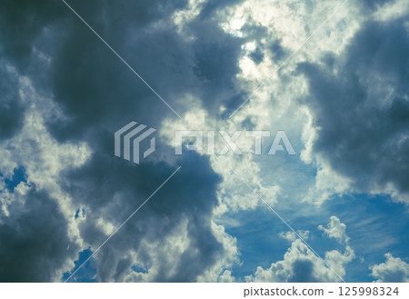 Beautiful bright sky with fluffy clouds. Natural clouds with blue sky background Beautiful bright sky with fluffy clouds. Natural clouds with blue sky background 125998324