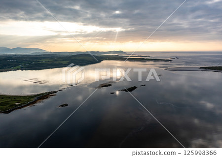 Aerial of Dooey beach and Gweebarra bay by Lettermacaward, County Donegal, Ireland Aerial of Dooey beach and Gweebarra bay by Lettermacaward, County Donegal, Ireland 125998366