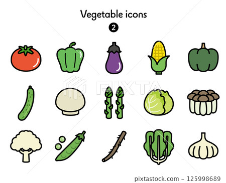 Simple icon collection Vegetables 2 125998689