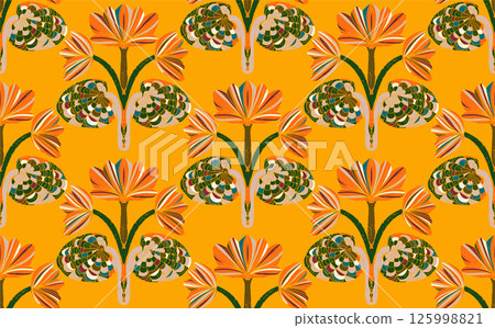 seamless pattern with flowers 125998821