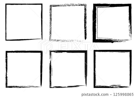 Grunge brush strokes square border Grunge brush strokes square border 125998865