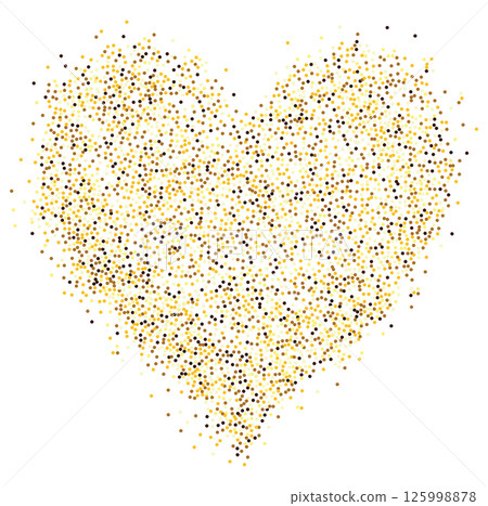 Heart shaped gold powder splash 125998878