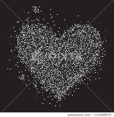 Heart shaped gray powder splash 125998879