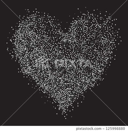 Heart shaped gray powder splash 125998880
