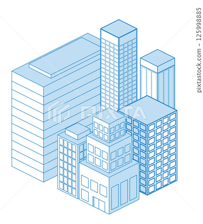Isometric city buildings 125998885
