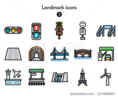 Simple Icon Collection Map 3 125998967