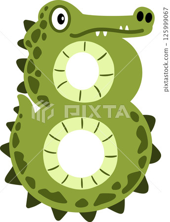 Crocodile Cartoon Number 8 Illustration Crocodile Cartoon Number 8 Illustration 125999067