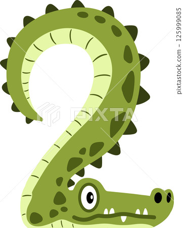 Crocodile Cartoon Number 2 Illustration Crocodile Cartoon Number 2 Illustration 125999085