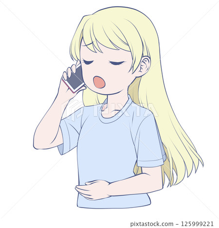 Blonde young woman making a phone call on her smartphone, amazed Blonde young woman making a phone call on her smartphone, amazed 125999221
