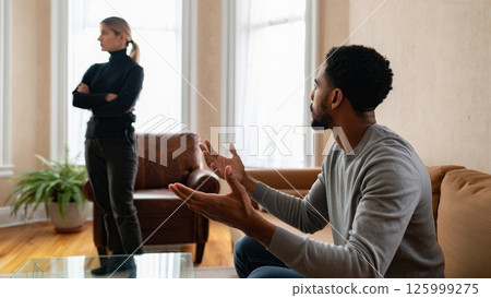 Woman Ignoring Partner's Plea, Emotional Stonewalling in Action 125999275