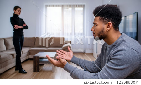 Woman Ignoring Partner's Plea, Emotional Stonewalling in Action 125999307