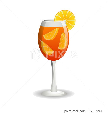 Aperol cocktail. Isolated vector illustration. 125999450